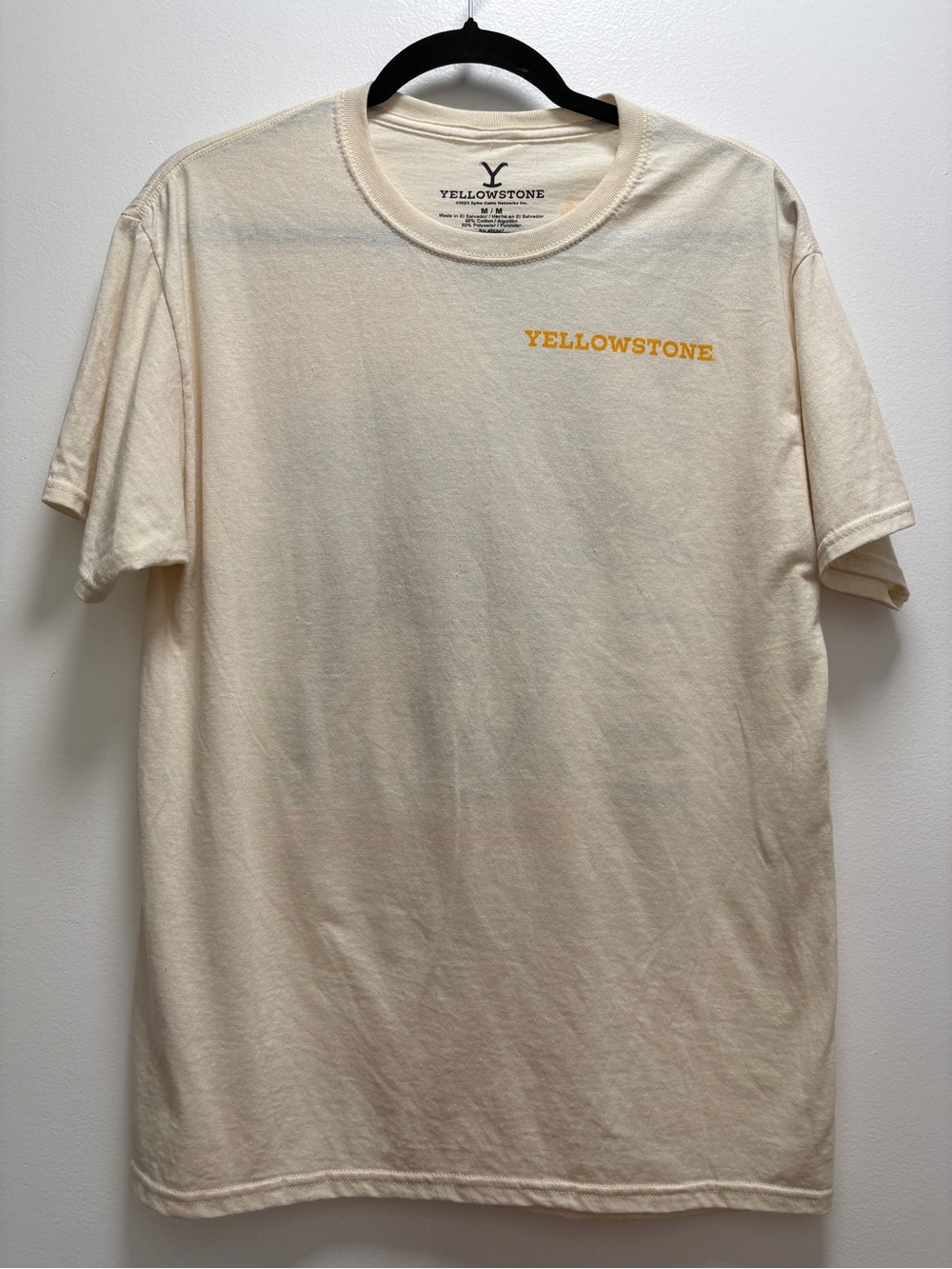 Yellowstone Short-Sleeve Logo Tee in Cream - western Dutton Ranch work shirt
